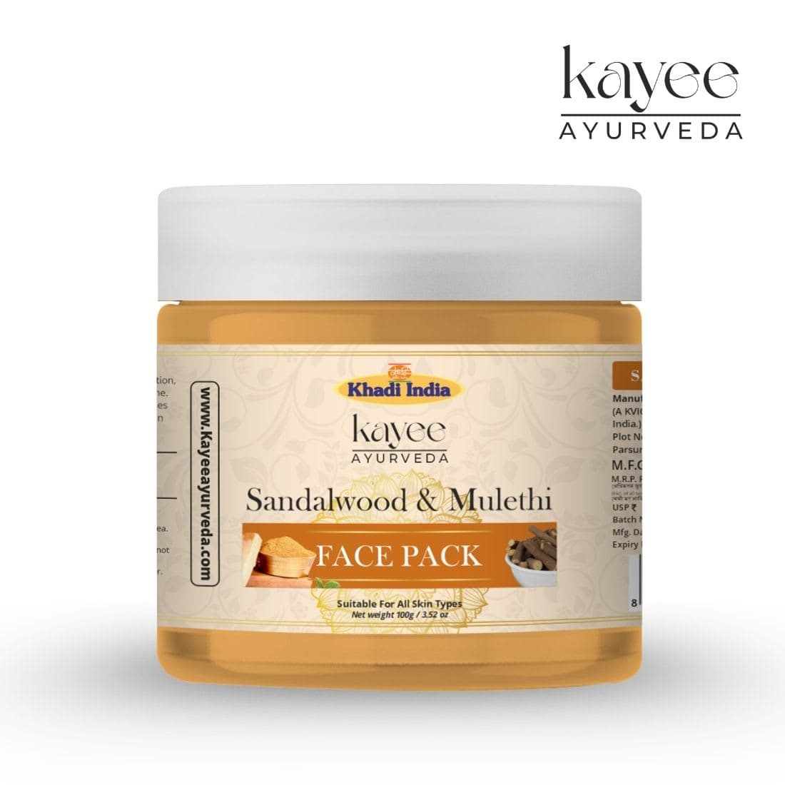 Kayee Ayurveda Sandalwood & Mulethi Face Pack 100gm