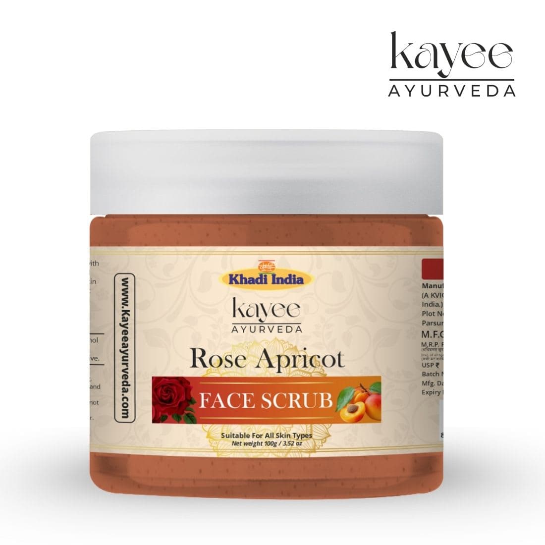Kayee Ayurveda Rose Apricot Face Scrub 100gm